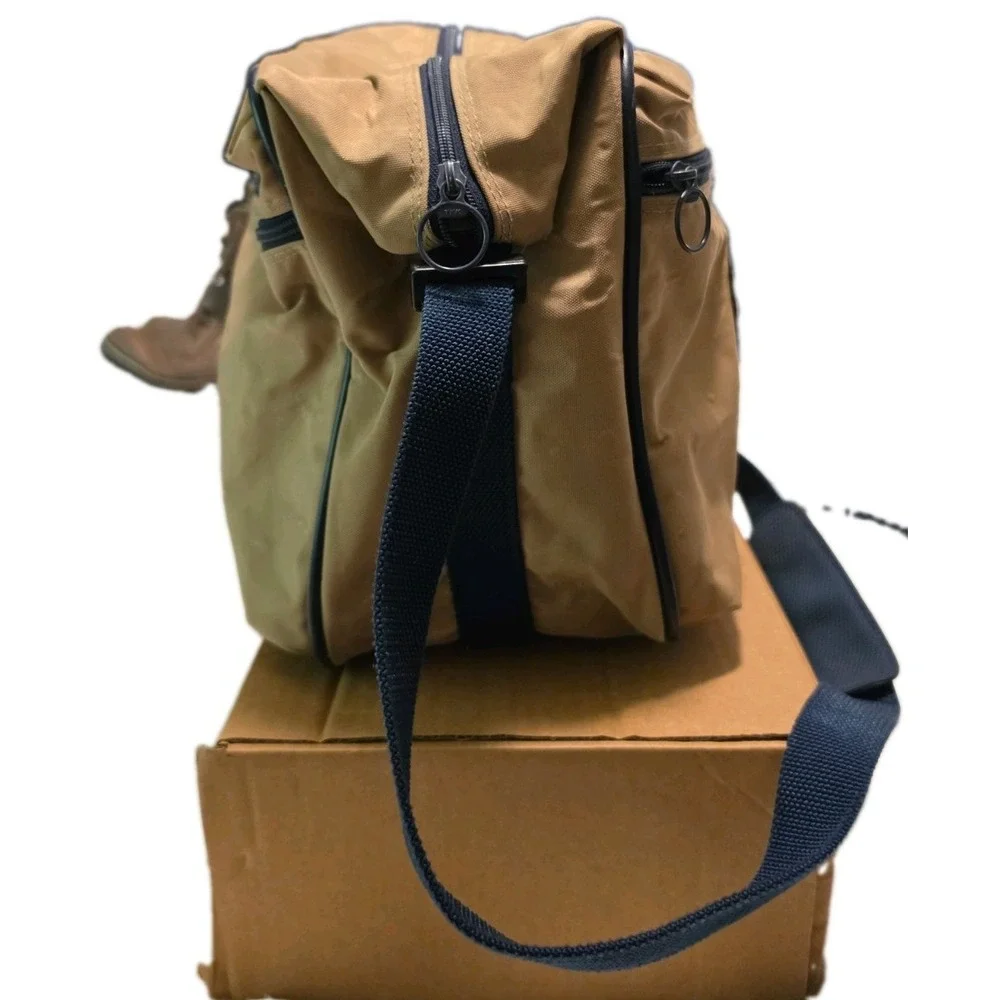 Vintage Samsonite Crossbody Travel Bag Tan Canvas Nylon Messenger Shoulder Bag